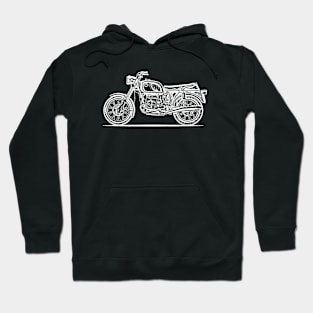 R75 Classic Bike White Sketch Art Hoodie